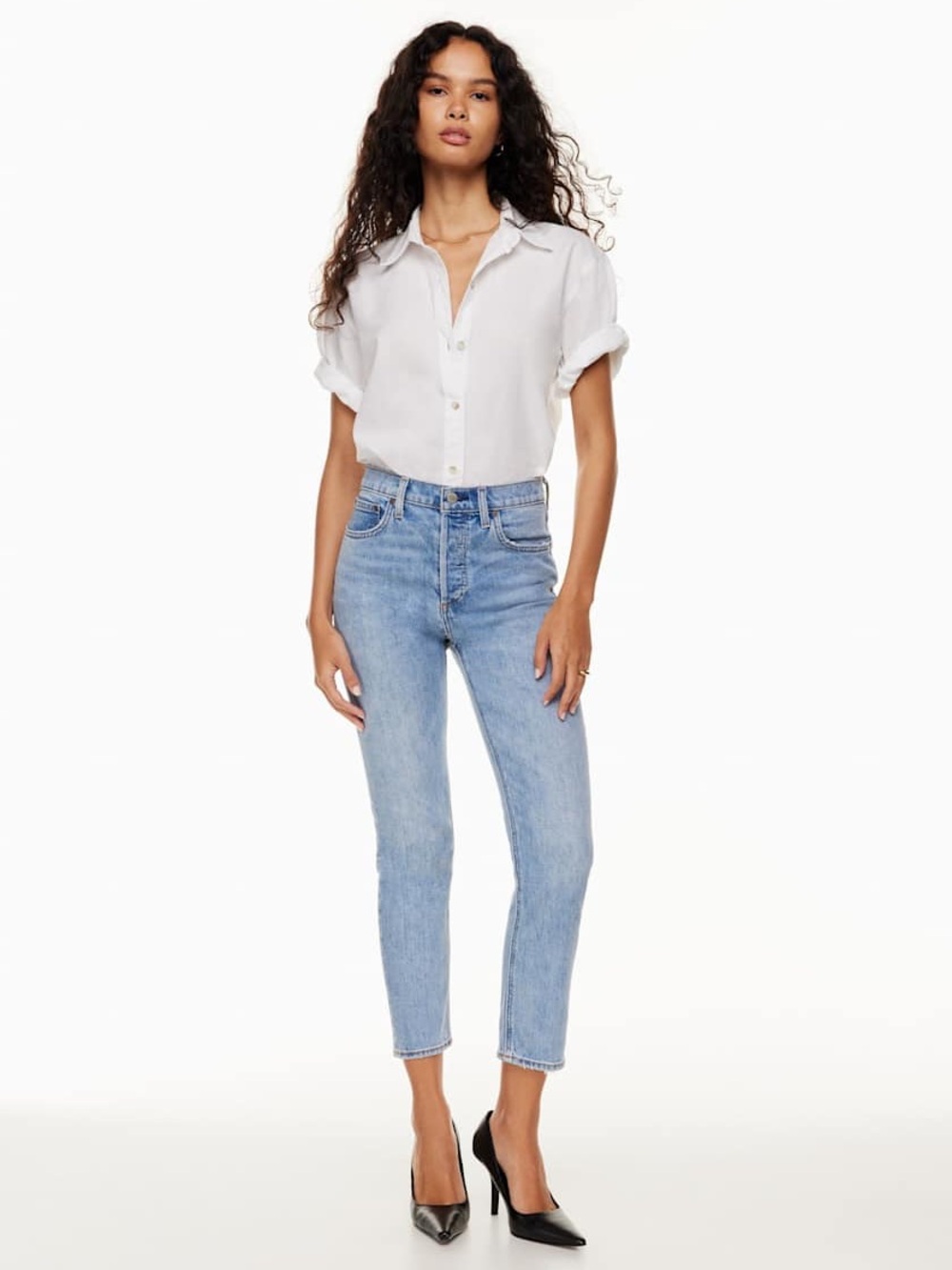 ARITZIA Denim Forum The Yoko High Rise Slim | 7 Yrs Pctr Ths Bleu | SIZE 27 26L